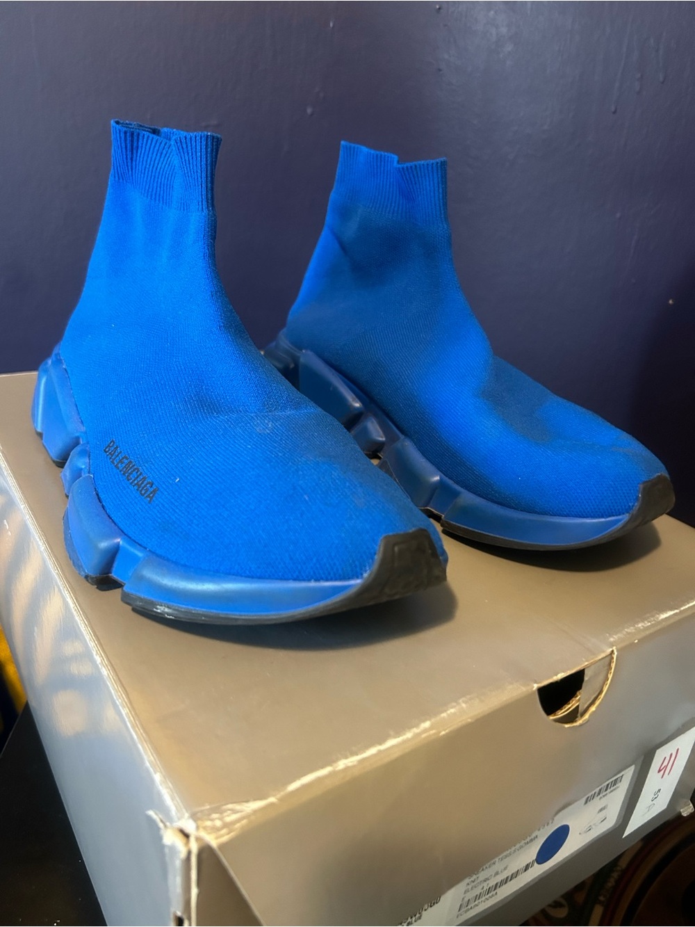 Balenciaga Royal Blue Sock Runner Sneakers